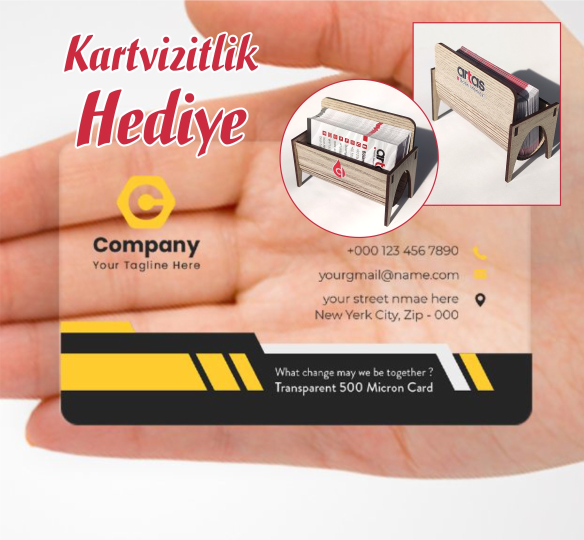 Şeffaf Kartvizit 100 Adet