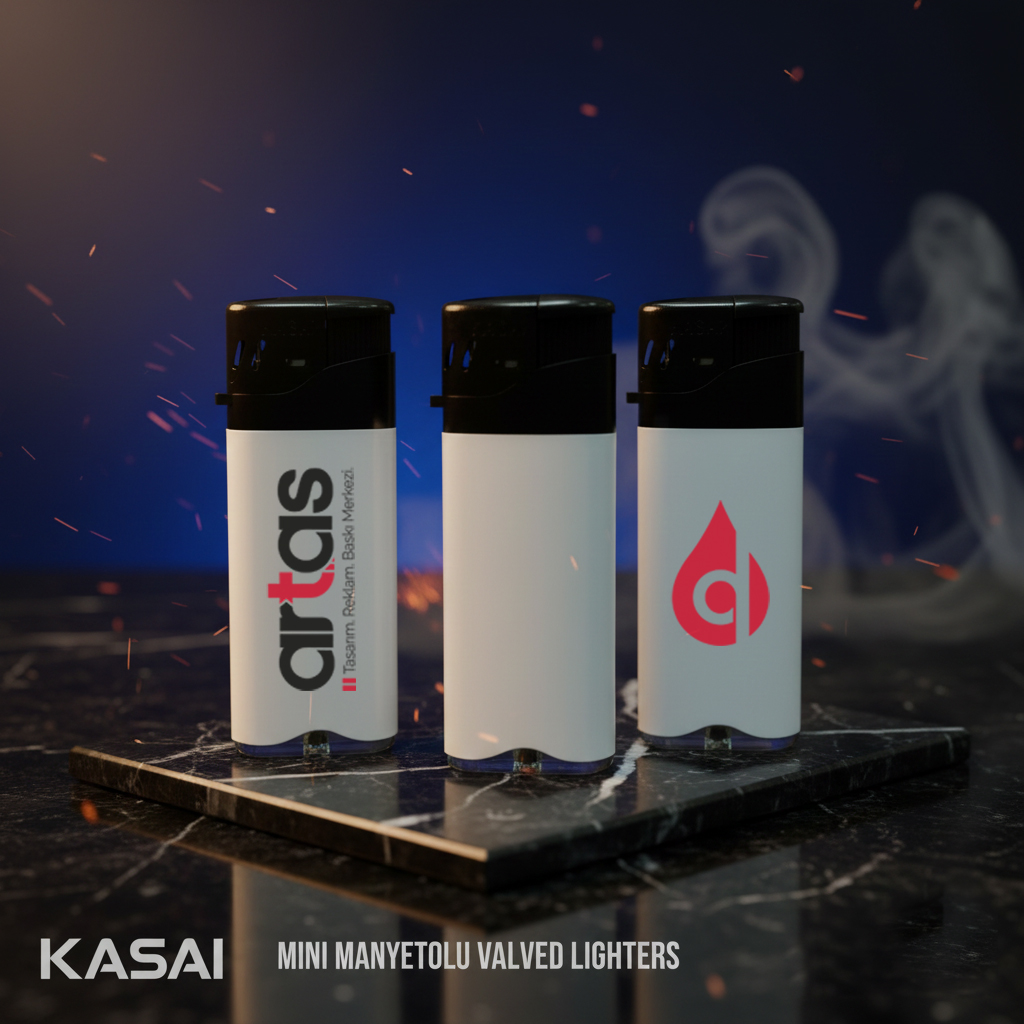 Manyetolu Mini Çakmak Baskılı Çakmak Kasai